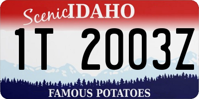 ID license plate 1T2003Z