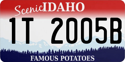 ID license plate 1T2005B