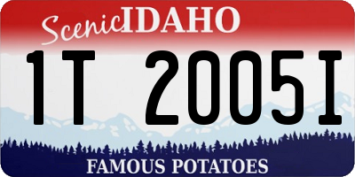 ID license plate 1T2005I