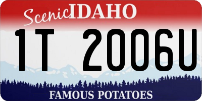 ID license plate 1T2006U