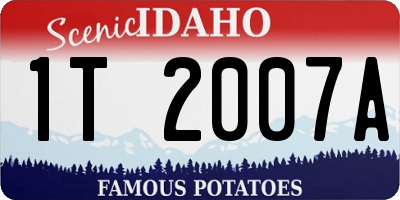 ID license plate 1T2007A
