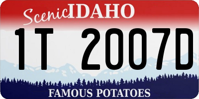 ID license plate 1T2007D