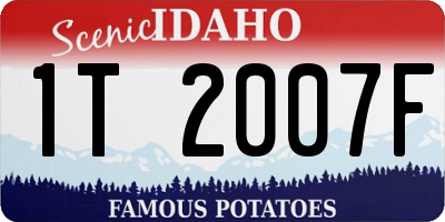 ID license plate 1T2007F
