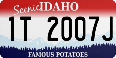 ID license plate 1T2007J