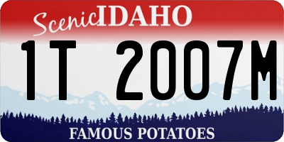 ID license plate 1T2007M