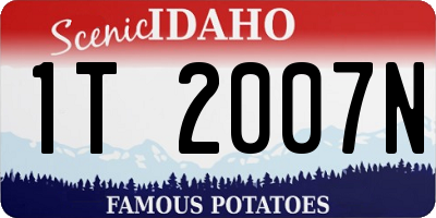 ID license plate 1T2007N