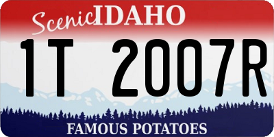 ID license plate 1T2007R
