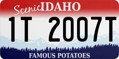 ID license plate 1T2007T
