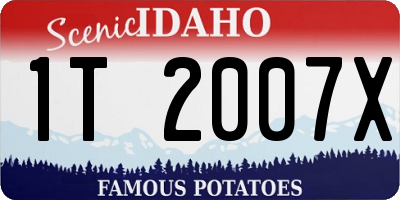 ID license plate 1T2007X