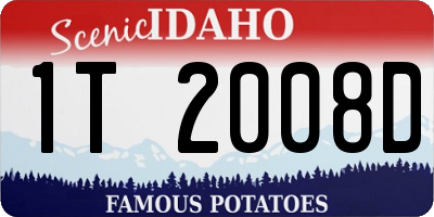 ID license plate 1T2008D