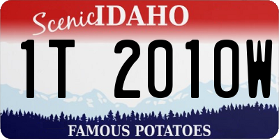 ID license plate 1T2010W