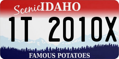 ID license plate 1T2010X