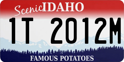 ID license plate 1T2012M