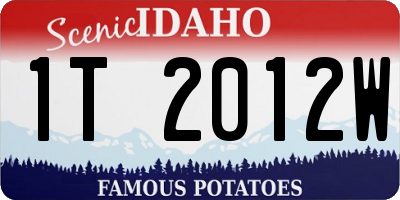 ID license plate 1T2012W