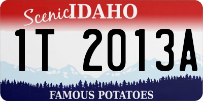ID license plate 1T2013A