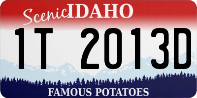 ID license plate 1T2013D