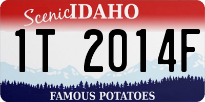 ID license plate 1T2014F