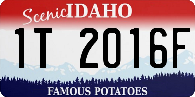 ID license plate 1T2016F