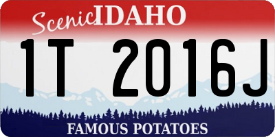 ID license plate 1T2016J