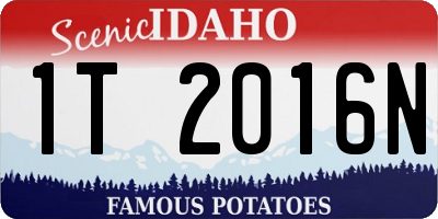 ID license plate 1T2016N
