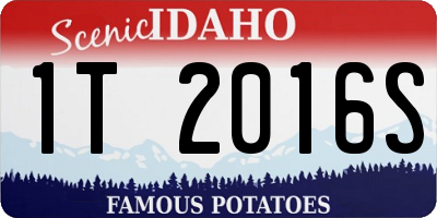 ID license plate 1T2016S