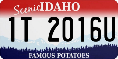 ID license plate 1T2016U