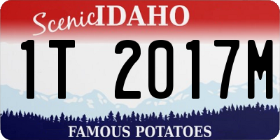 ID license plate 1T2017M