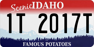 ID license plate 1T2017T