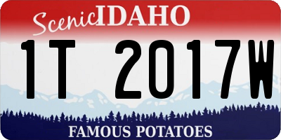 ID license plate 1T2017W
