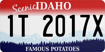 ID license plate 1T2017X