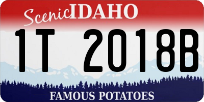 ID license plate 1T2018B