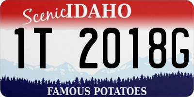 ID license plate 1T2018G