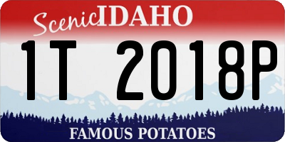 ID license plate 1T2018P