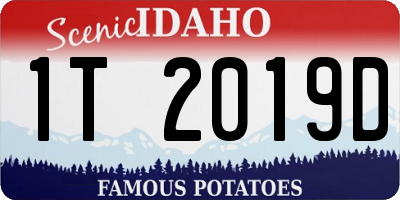 ID license plate 1T2019D
