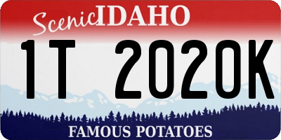 ID license plate 1T2020K