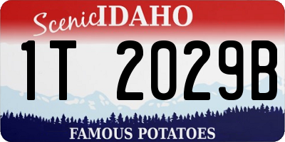ID license plate 1T2029B