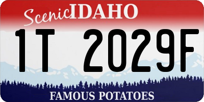 ID license plate 1T2029F