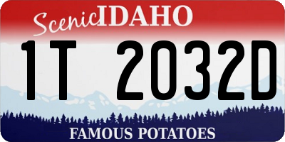 ID license plate 1T2032D