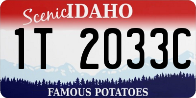 ID license plate 1T2033C