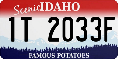 ID license plate 1T2033F