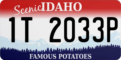ID license plate 1T2033P