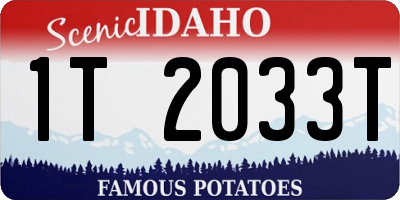 ID license plate 1T2033T