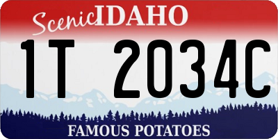 ID license plate 1T2034C