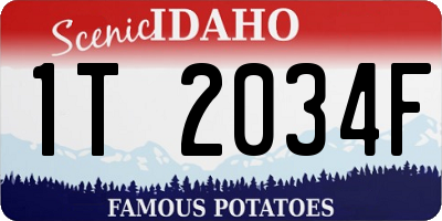 ID license plate 1T2034F