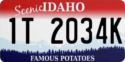 ID license plate 1T2034K