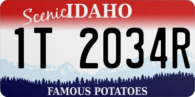 ID license plate 1T2034R