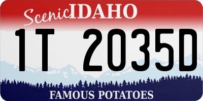 ID license plate 1T2035D
