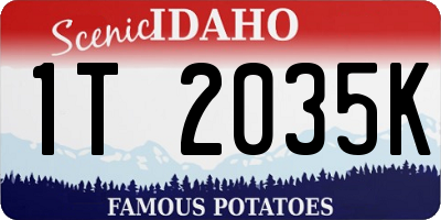 ID license plate 1T2035K
