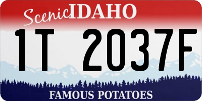 ID license plate 1T2037F