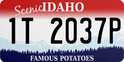 ID license plate 1T2037P